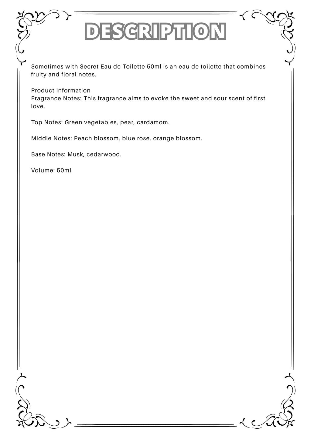 W28 - Sometimes with secret edp  Travel Spray 2ml, 5ml, 10ml  秘密 女性淡香水  分裝瓶