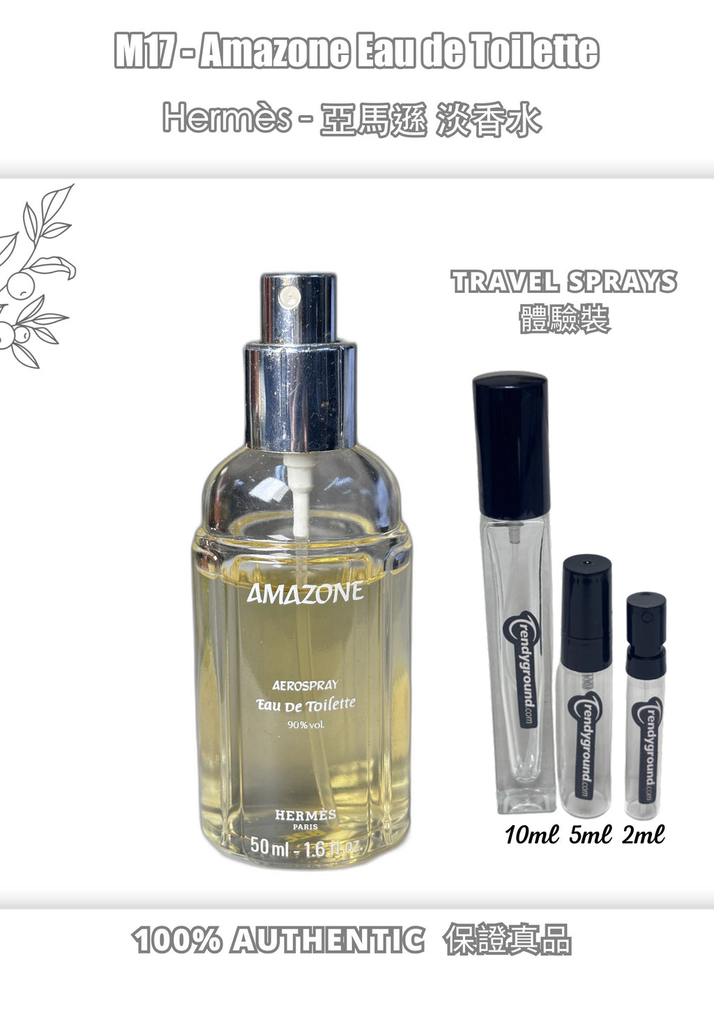 M17 - 亞馬遜淡香水 Amazone Eau de Toilette Travel Spray 2ml, 5ml, 10ml