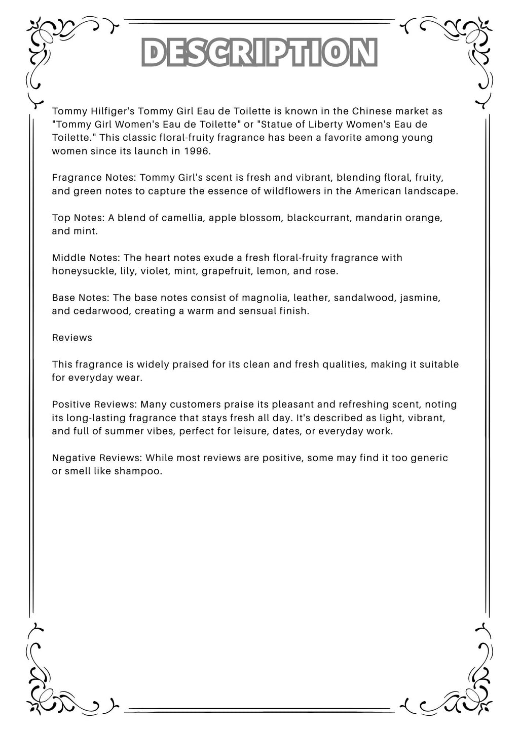 W44 - Tommy girl edt Travel Spray 2ml, 5ml, 10ml  自由女神女性淡香水 分裝瓶