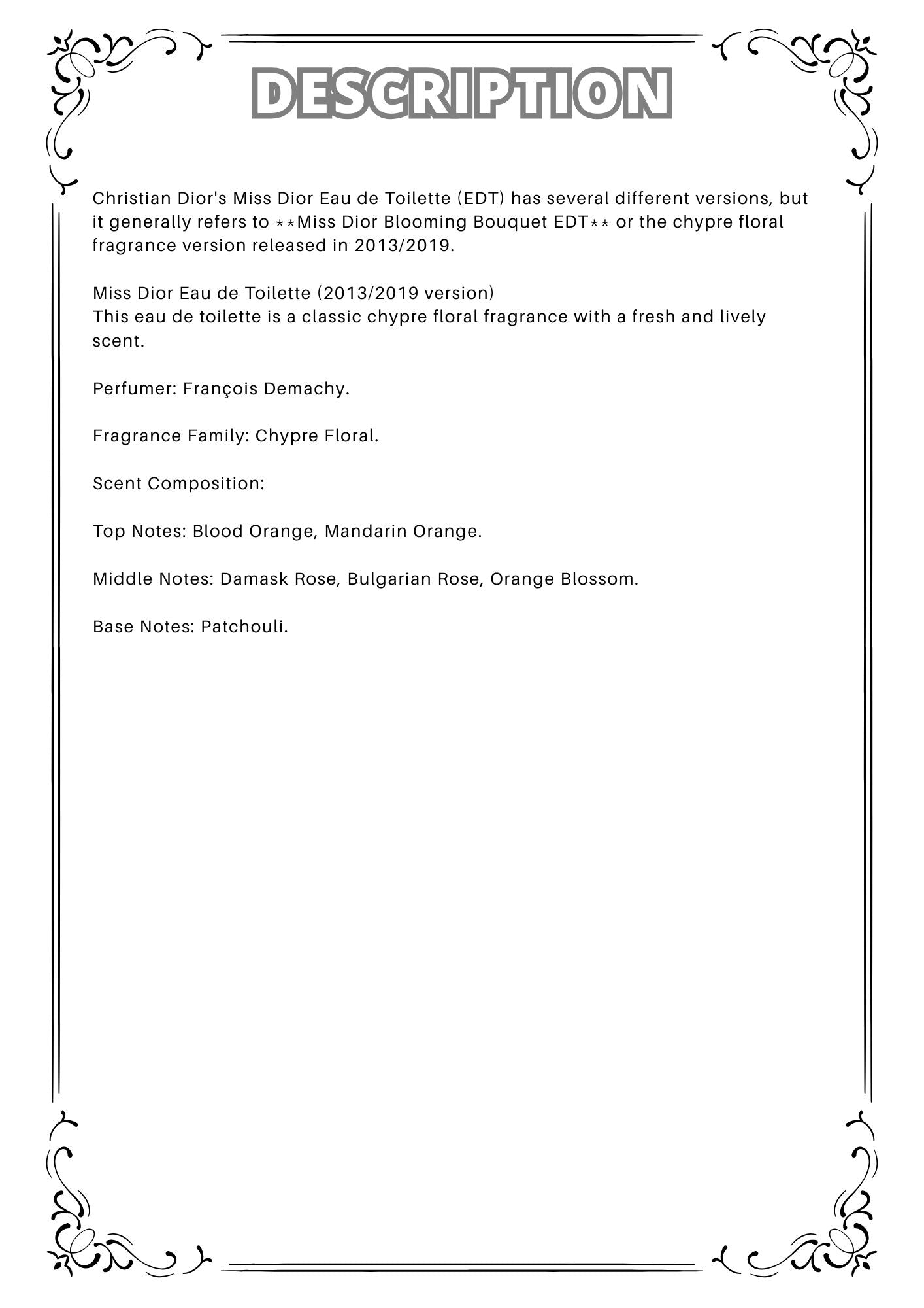 W19 - Christian Dior Miss Dior EDT Travel Spray 2ml, 5ml, 10ml  花漾迪奧淡香水 分裝瓶