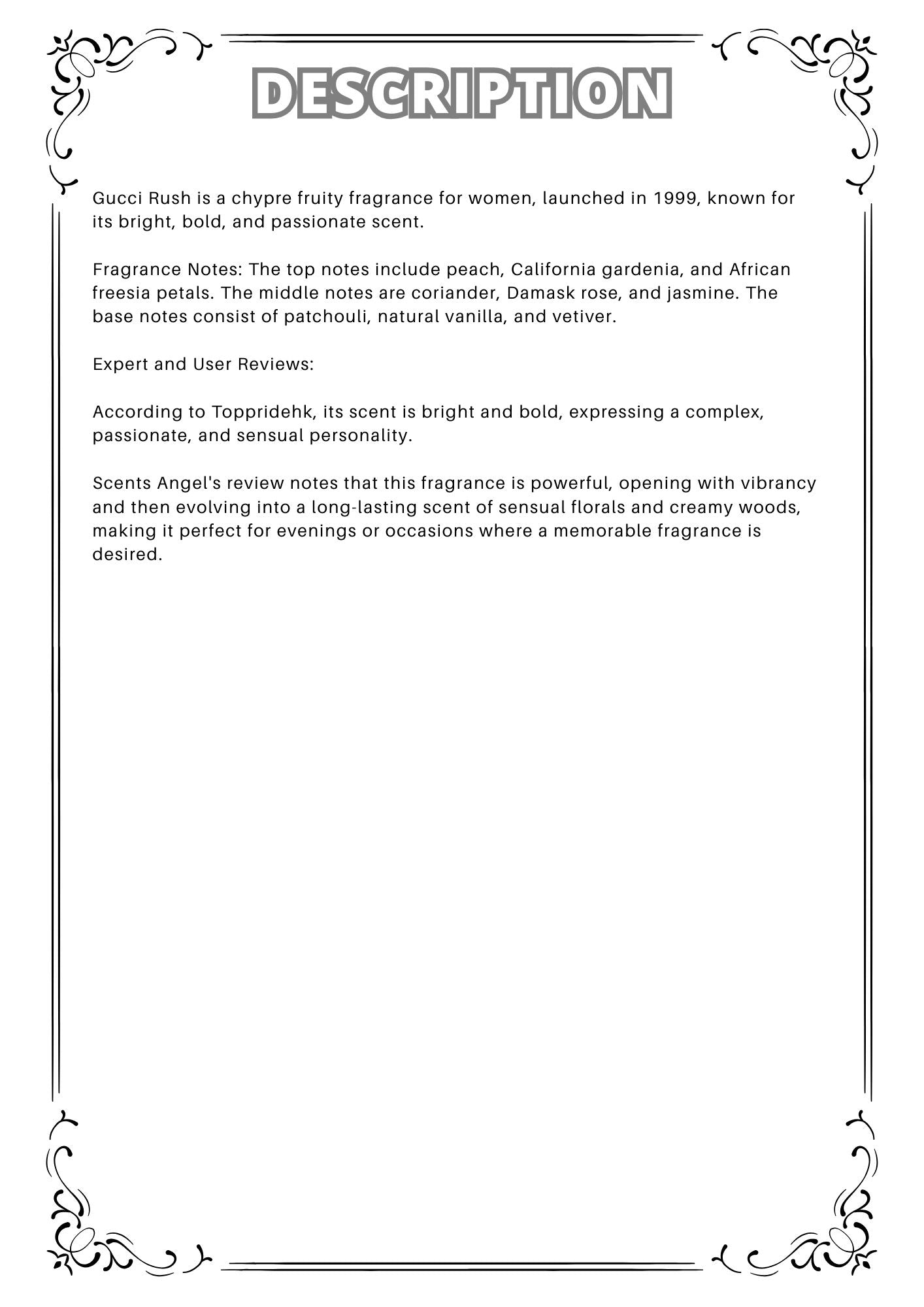 W25- GUCCI rush 1EDT  Travel Spray 2ml, 5ml, 10ml  狂愛春光女士淡香水 分裝瓶