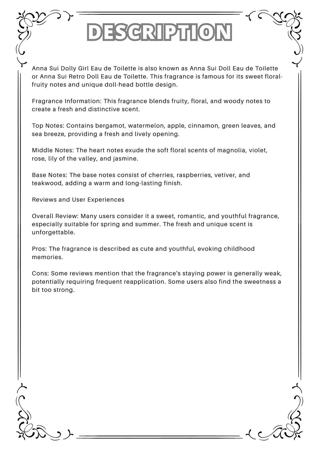 W52 - Anna Sui Dolly EDT Travel Spray 2ml, 5ml, 10ml  安娜蘇洋娃娃女性淡香水 分裝瓶