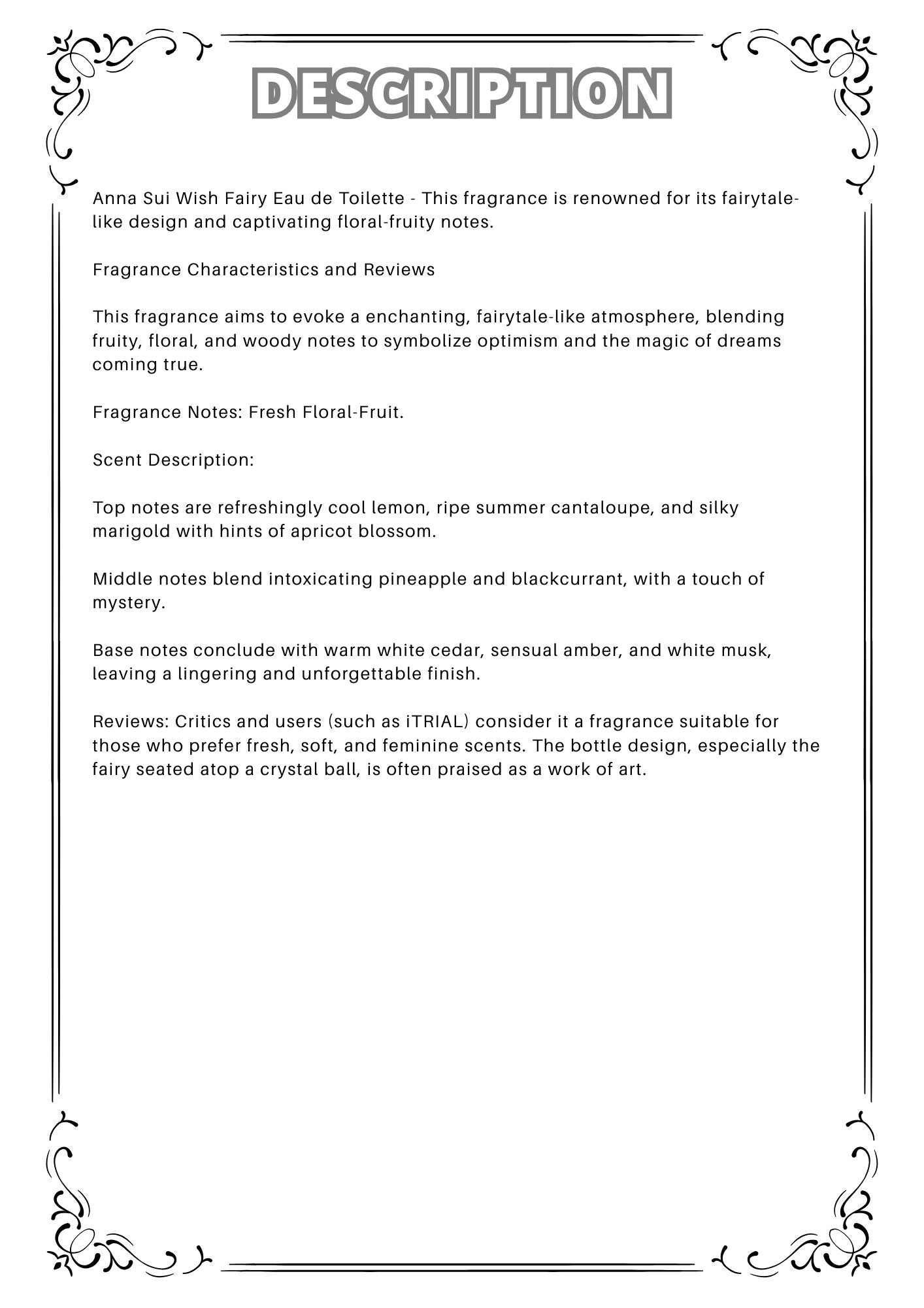 W53 - Anna Sui Secret wish edt Travel Spray 2ml, 5ml, 10ml  安娜蘇許願精靈淡香水 分裝瓶