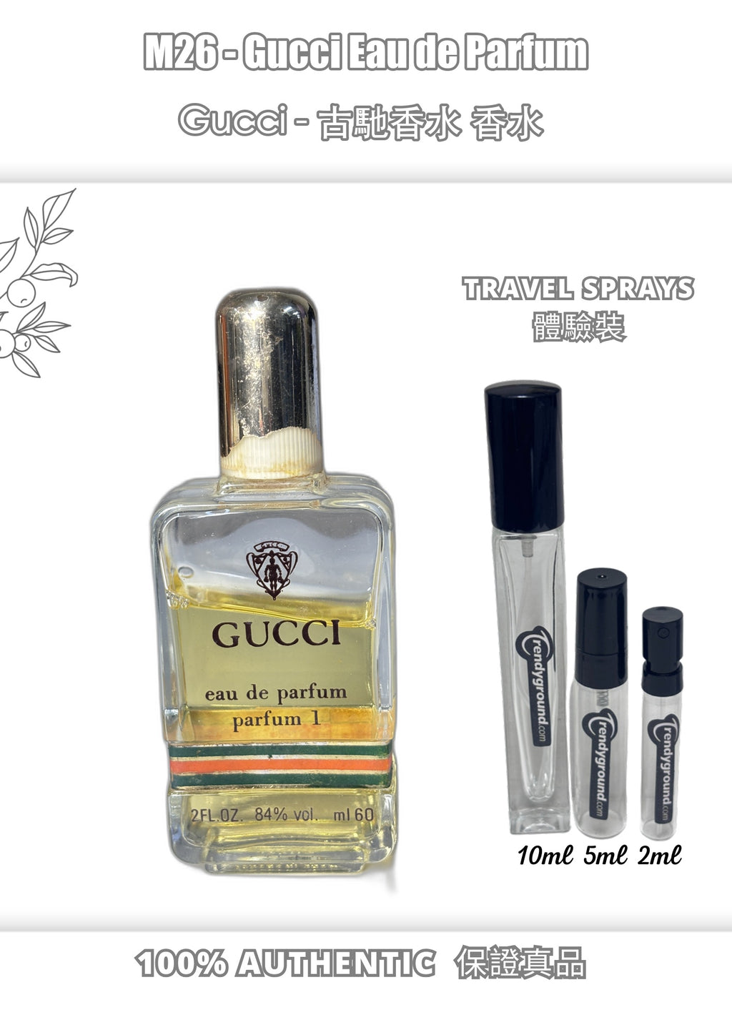 M26 - 古馳淡香水 Gucci Eau de Parfum Travel Spray 2ml, 5ml, 10ml